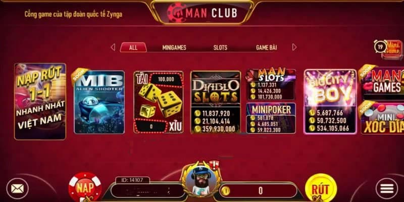 Những phiên bản nổ hũ Manclub được yêu thích